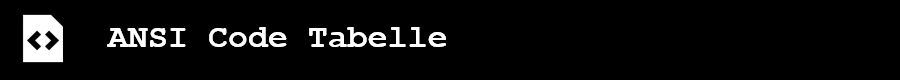 ANSI Code Tabelle
