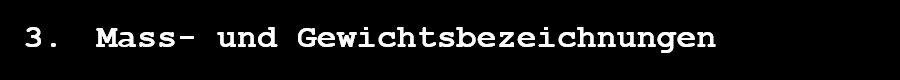 Mass- und Gewichtsbezeichnungen